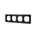 Рамка на 4 поста горизонтальная черная Lezard серия Vesna 742-4200-149 фото 1